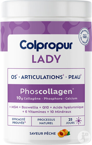 Colpropur Lady Phoscollagen Knochen/Haut/Gelenke Pfirsichgeschmack 340g