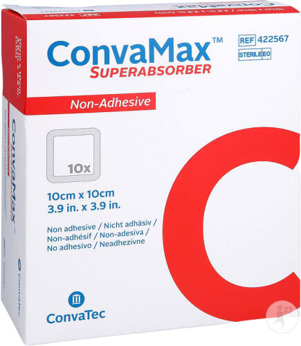 Convamax Superabsorber Nicht-Klebend 10x10cm 10 Stück