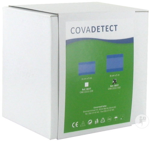 Cova Detect Sichtbares Textil Wundpflaster 8cmx5m Blau 1 Stück (085T)