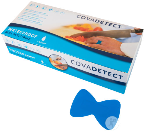 Cova Detect Sichtbares Wasserfestes Wundpflaster Finger Blau 100 Stück (4563w)