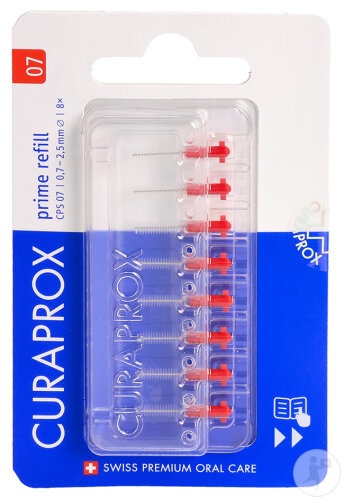 Curaprox CPS 07 Prime Nachfüllpack Interdentalbürste Rot 8 Stück