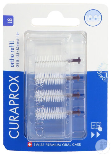 Curaprox CPS 18 Ortho Nachfüllpack Interdentalbürste Violett 4 Stück