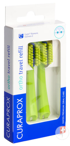 Curaprox CS 5460 Travel Set Ortho Nachfüllung Grün 2 Stück