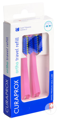 Curaprox CS 5460 Travel Set Ortho Nachfüllung Rosa 2 Stück