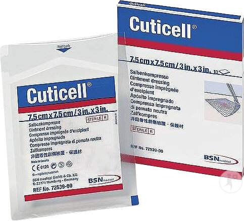 Cutimed Cuticell Salbenkompresse 7,5x7,5cm 10 Stück (7100700)
