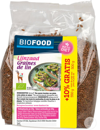 Damhert Biofood Bio-Leinsamen Beutel 500g