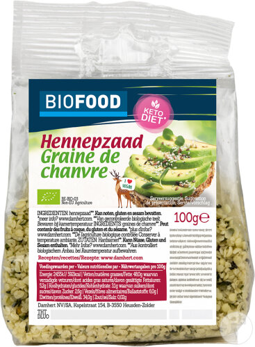 Damhert Biofood Hanfsamen Bio Beutel 100g