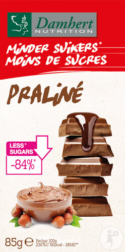Damhert Zuckerfrei Schokoladentafel Praliné 85g