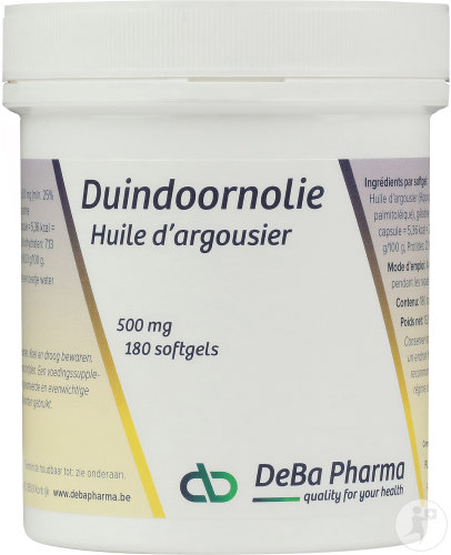 DeBa Pharma Sanddornöl 500mg Nahrungsergänzungsmittel 180 Weichkapseln