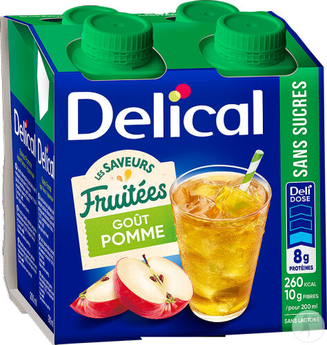 Delical Fruchtige Geschmacksrichtungen Zuckerfrei Apfel 4x200ml