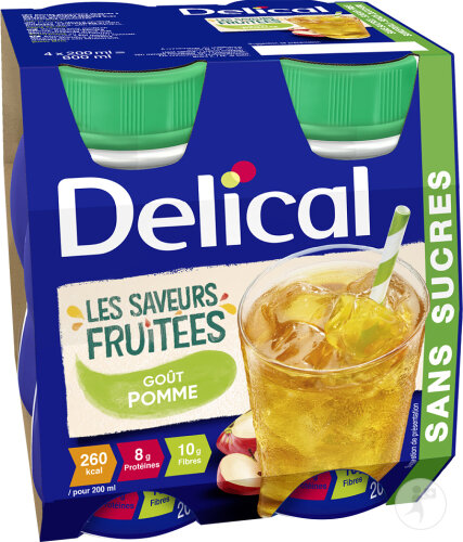 Delical Getränk Mit Fruchtigen Aromen Apfel Ohne Zucker 4x200ml