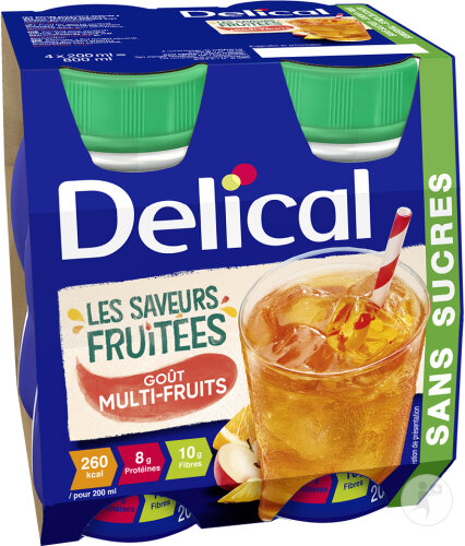 Delical Getränk Mit Fruchtigen Aromen Multi-Frucht Ohne Zucker 4x200ml