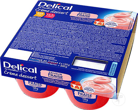 Delical La Floridine Dessertcrème HP HC Aardbei 4x125ml