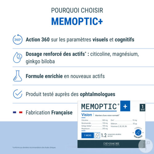 Densmore Memoptic+ Sehkraft Nahrungsergänzungsmittel 30 Tabletten-3