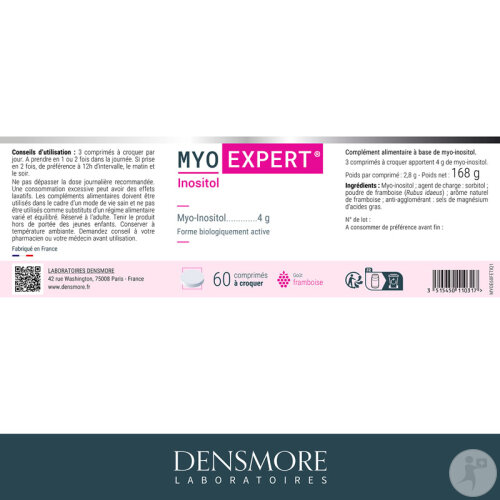 Densmore Myo Expert Bioaktives Myo-Inositol 60 Kautabletten-5