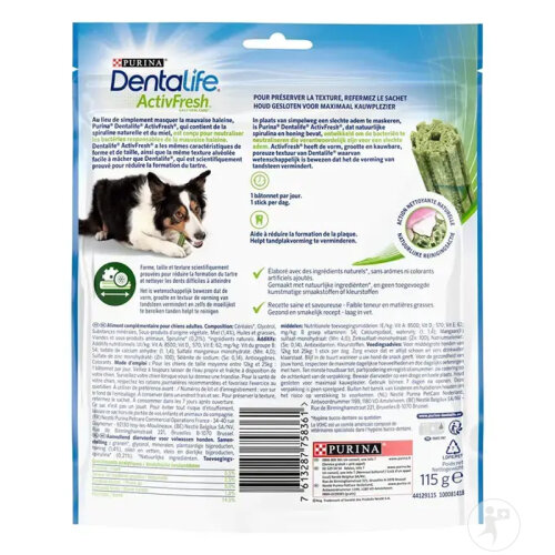 Dentalife Activfresh Für Die Tägliche Mundhygiene Sticks Mittelgroßer Hund 5 Sticks 115g