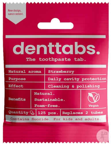 Denttabs Zahnpastatabletten Erdbeere Mit Fluorid 125 Stück