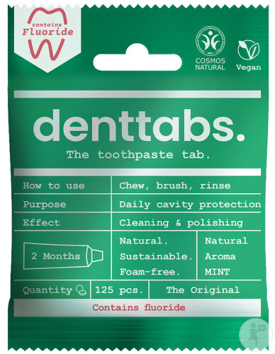 Denttabs Zahnpastatabletten Minze Mit Fluorid 125 Stück
