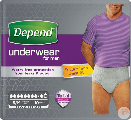 Depend Inkontinenzslips Unterwäsche Maximum Absorbing Herren Größe S/M 10 Stück
