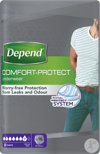 Depend Inkontinenzslips Unterwäsche Normal Absorbing Herren Größe L/XL 9 Stück