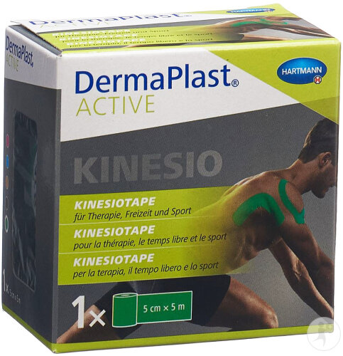 Dermaplast Active Kinesiotape 5cmx5m Grün 1 Stück