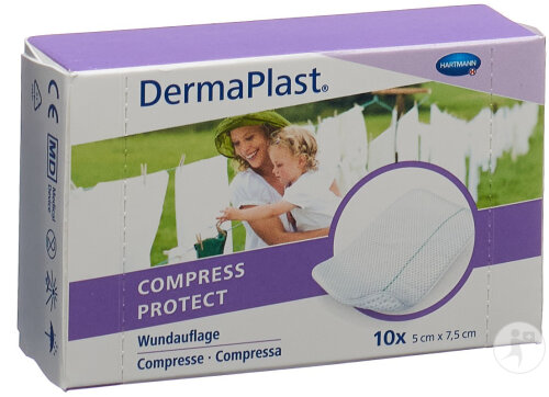 Dermaplast Compress Protect 5x7,5cm 10 Stück