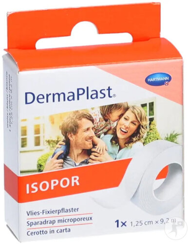 Dermaplast Isopor Heftpflaster 1,25cmx9,2m Vlies Weiß 1 Stück