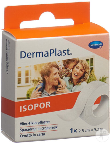 Dermaplast Isopor Heftpflaster 2,5cmx9,2m Vlies Weiß 1 Stück