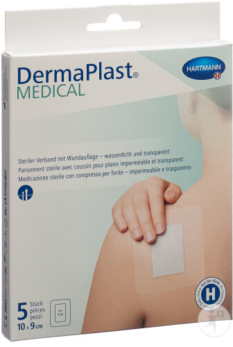 Dermaplast Medical Transparentpflaster 10x9cm 5 Stück