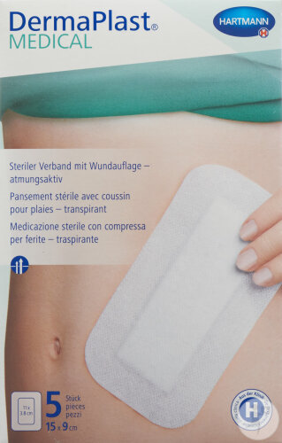 Dermaplast Medical Vliespflaster 15x9cm 5 Stück