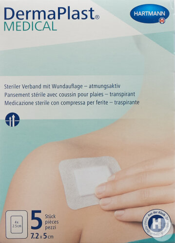 Dermaplast Medical Vliespflaster 7,2x5cm 5 Stück