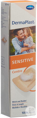 Dermaplast Sensitive Centro Strip 3x4cm Hautfarbe 100 Stück