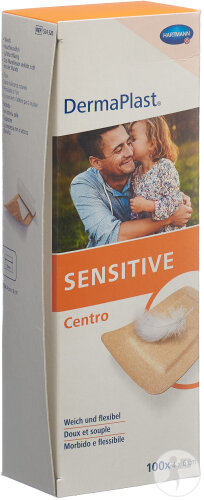 Dermaplast Sensitive Centro Strip 4x6cm Hautfarbe 100 Stück