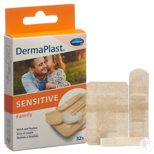 Dermaplast Sensitive Family Strips Sortiert Hautfarbe 32 Stück-2