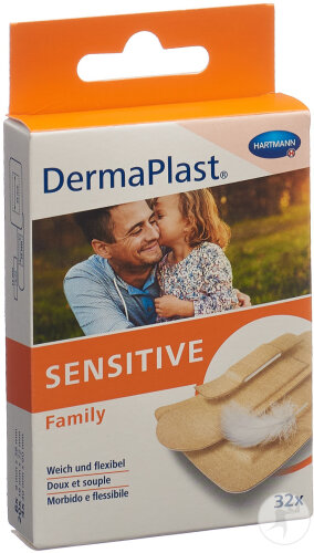 Dermaplast Sensitive Family Strips Sortiert Hautfarbe 32 Stück