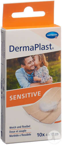 Dermaplast Sensitive Schnellverband 4x10cm Hautfarbe 10 Stück
