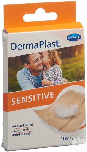 Dermaplast Sensitive Schnellverband 6x10cm Hautfarbe 10 Stück