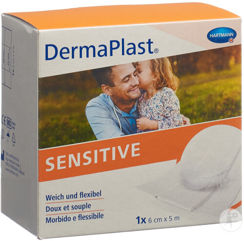 Dermaplast Sensitive Schnellverband 6cmx5m Weiß 1 Stück