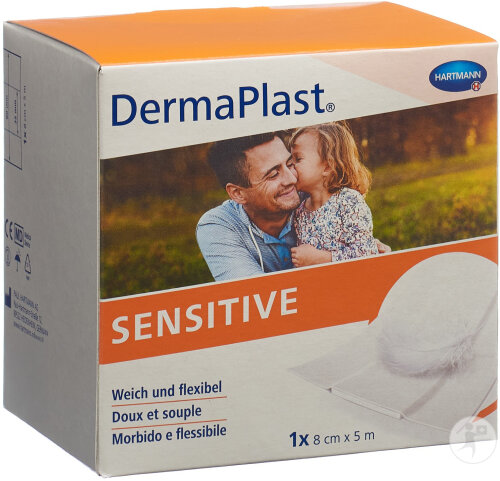 Dermaplast Sensitive Schnellverband 8cmx5m Weiß 1 Stück