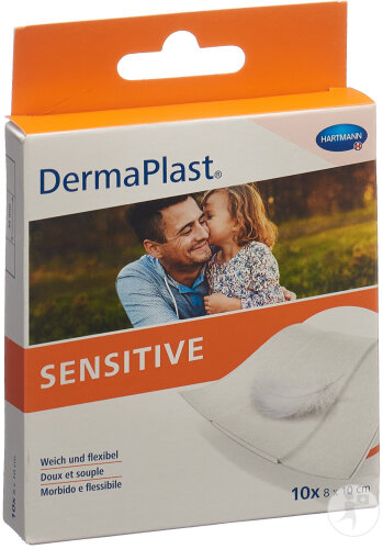 Dermaplast Sensitive Schnellverband 8x10cm Weiß 10 Stück