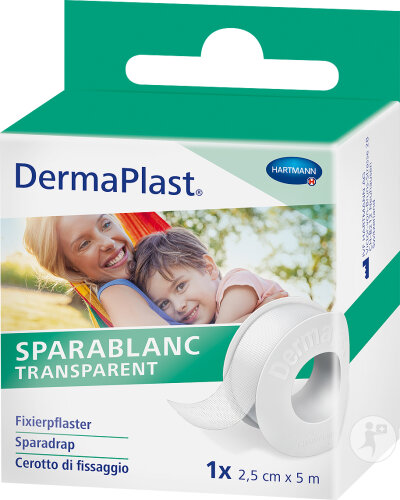 Dermaplast Sparablanc Transparent 2,5cmx5m Weiß 1 Stück