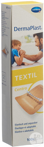 Dermaplast Textil Centro 3cmx4cm Hautfarbe 100 Stück