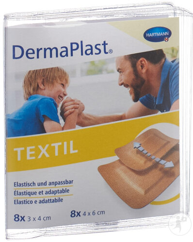 Dermaplast Textil Centro Strip Sortiert Hautfarbe 16 Stück