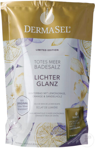DermaSel Lichter Glanz Totes Meer Badesalz 400g + Spezialzusatz 20ml