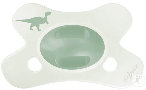 Difrax Natural Schnuller 0-6 Monate Little Green Dino 1 Stück (123B31)