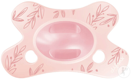 Difrax Natural Schnuller 0-6 Monate Soft Pink Leafs 1 Stück (123B34)