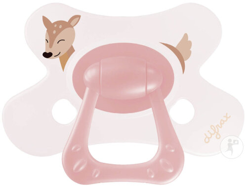 Difrax Natural Schnuller 18 Monate+ Soft Pink Deer 1 Stück (803B33)