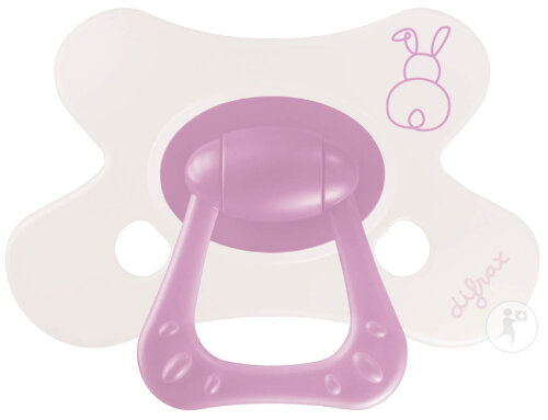 Difrax Natural Schnuller 6 Monate+ Berry Pink Bunny 1 Stück (127B33)
