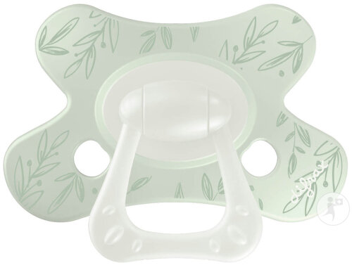 Difrax Natural Schnuller 6 Monate+ Dusty Green Leafs 1 Stück (127B34)