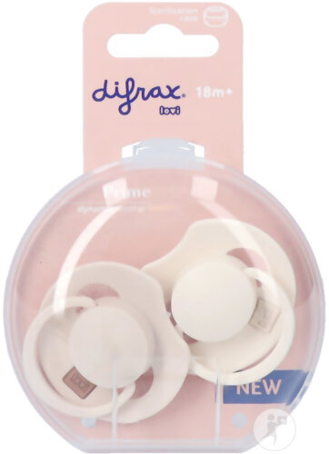 Difrax Prime Dynamic Schnuller 18 Monate+ Coconut/Ivory 2 Stück